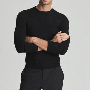 Reiss Wessex Crewneck Sweater - Black - XL Merino Wool